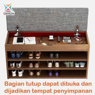 Jual Oxihom Rak Sepatu Susun Kursi Duduk Sofa Lemari Sepatu Kayu