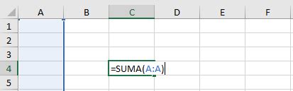 Suma De Columnas O Filas Enteras En Excel Automate Excel