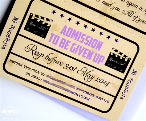 Movie Ticket Wedding Invitations | WEDFEST