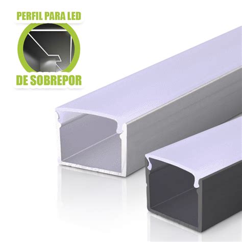 Perfil Alum Nio Metro Embutir Sobrepor Para Fita Led Slim Escorrega