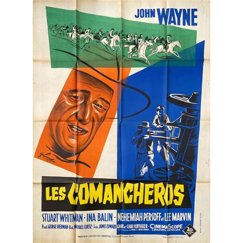 Affiche de film française de LES COMANCHEROS 120x160 cm Litho