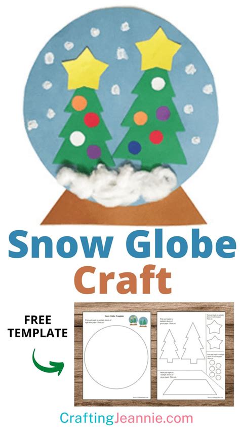 Easy Paper Snow Globe Free Template Crafting Jeannie Preschool