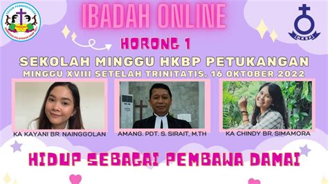 Ibadah Online Sekolah Minggu Oktober Horong I Youtube