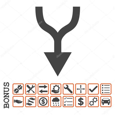 Combine Arrow Down Flat Vector Icon With Bonus Stock Vector By