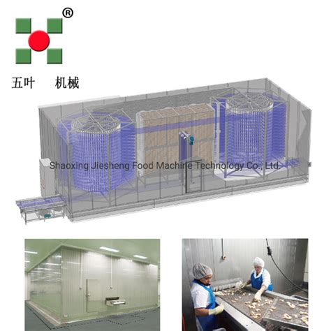 Spiral Cooling Conveyor Tower Spiral Freezer And Chiller For Food Hot