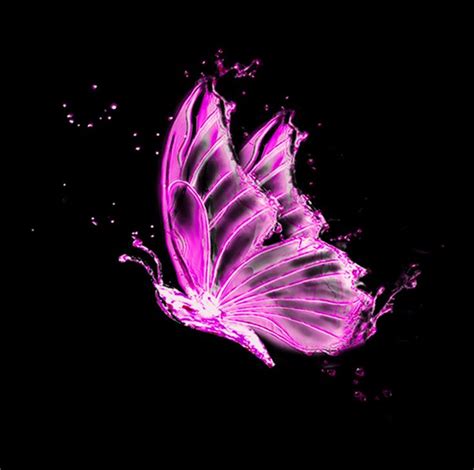 Glowing Pink Butterfly PNG - Beautiful Neon Design