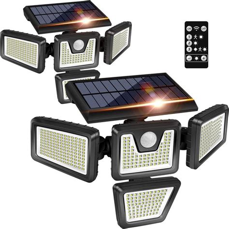 2 Pack-Solar Lights Outdoor, High Brightness Cordless LED Motion Sensor ...