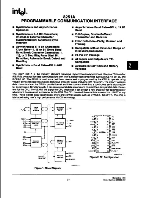 8251a Datasheet125 Pages Intel Programmable Communication Interface