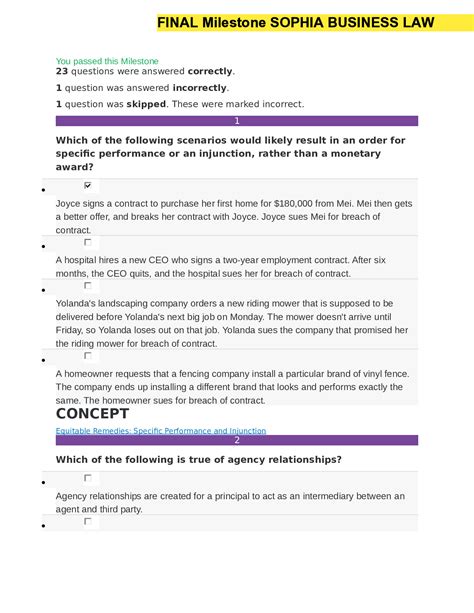 Final Milestone Sophia Business Law Browsegrades