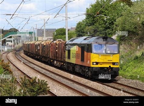 Class 60 Diesel Locomotive In Colas Rail Livery On The West Coast Main