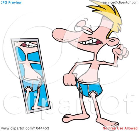 Royalty Free Rf Clip Art Illustration Of A Cartoon Scrawny Man