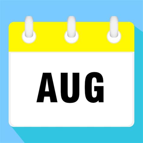 Icono De Calendario Para Agosto Ilustraci N Vectorial Vector Premium