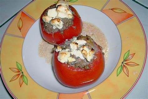 Gef Llte Tomaten Mit Hackfleisch Schafsk Se Und Thymian Von Instinct