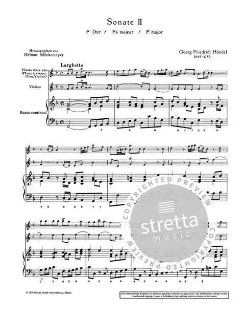 Sonate F Dur Nr 2 HWV 389 von Georg Friedrich Händel im Stretta