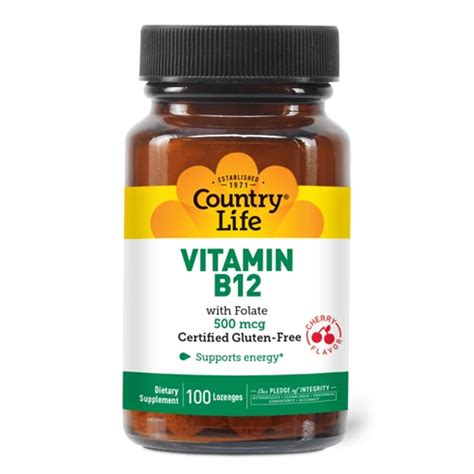 Country Life Vitamin B12 Cherry 500 Mcg 100 Lozenges Vitacost