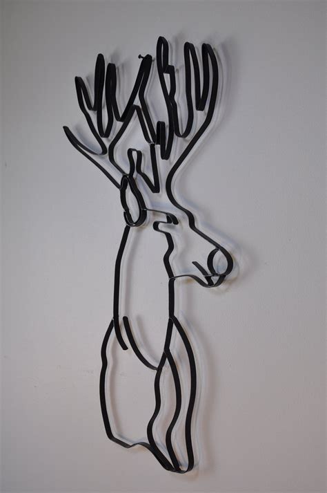 Deer Head Metal Wall D Cor And Sculpture Etsy