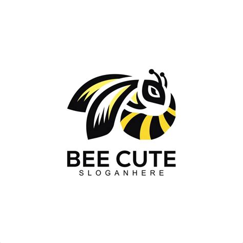 Premium Vector | Bee cute logo design flat color