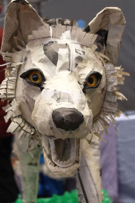 Trash Art Wolfit Is Very Nice To Make Animals With Only News Paper I