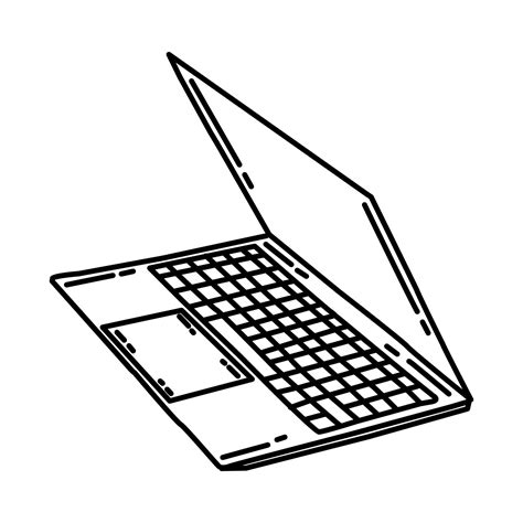 Laptop Slim Icon. Doodle Hand Drawn or Outline Icon Style. 5567403 ...