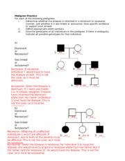 Basicpedigreev Key Pedigree Practice For Each Of The Following