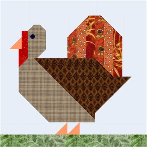 Patch Turkey Quilt Block Pattern make a 6 or 12 - Etsy