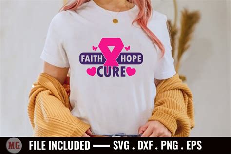 Faith Hope Cure Breast Cancer Svg Graphic By Moslem Graphics