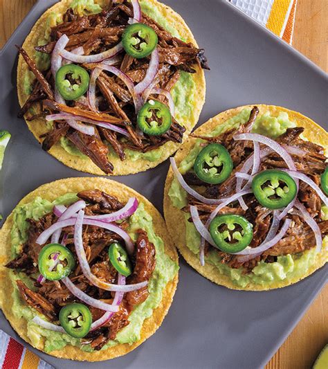 Slow Cooker Shredded Barbeque Beef Tostadas