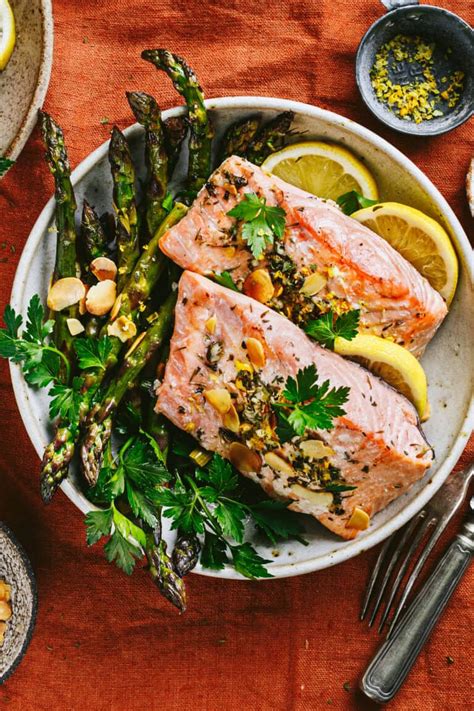 Sheet Pan Lemon Herb Salmon With Asparagus Kalejunkie