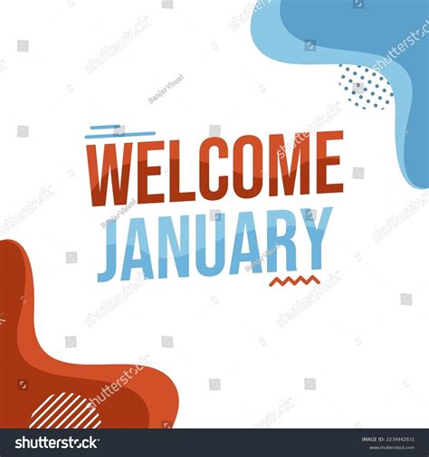 Welcome January Greeting Banner Design Royalty Free Stock Vector