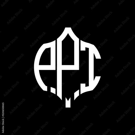 PPI letter logo. PPI best black background vector image. PPI Monogram ...