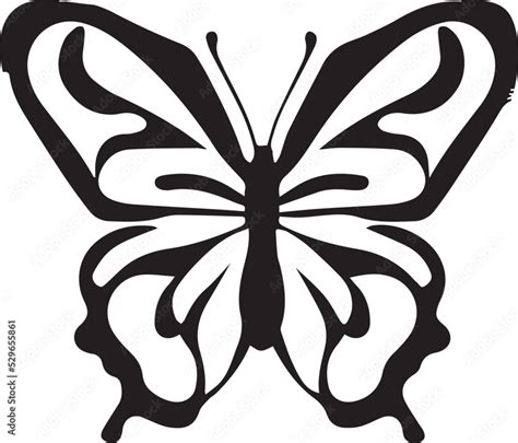 Bella Silueta De Una Mariposa Aislada En Fondo Blanco Vector Stock