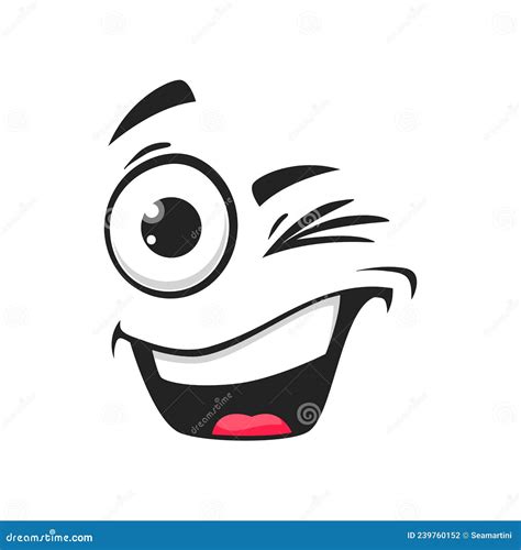 Cartoon Glimlachend Gezicht Met Wink Eye Blink Emoji Vector Illustratie