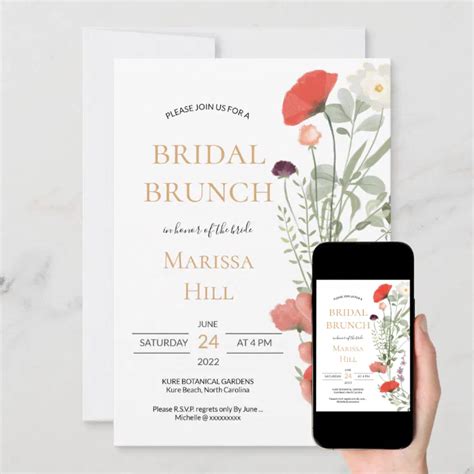 Whimsical Wildflower Bridal Shower Invitation Zazzle