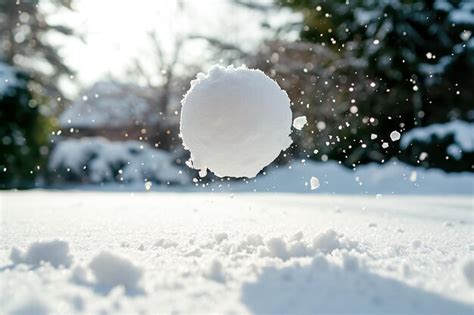 Premium Photo | Snowball with a throw and a hit