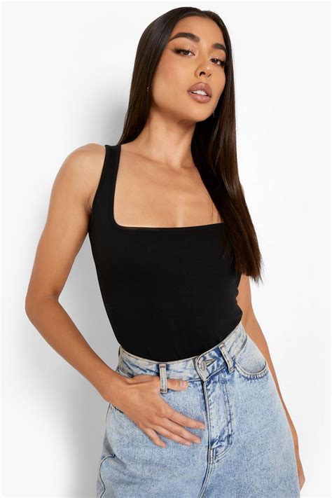 Basic Square Neck Bodysuit Boohoo