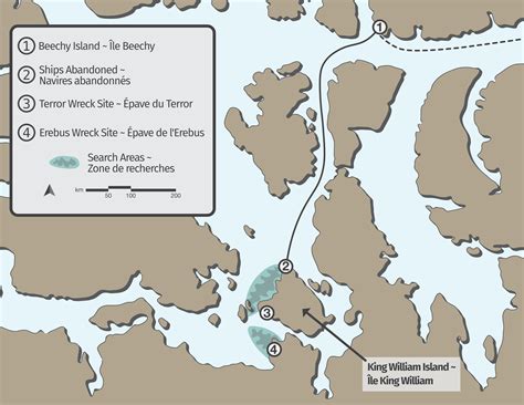 Map of Franklin Expedition in Arctic