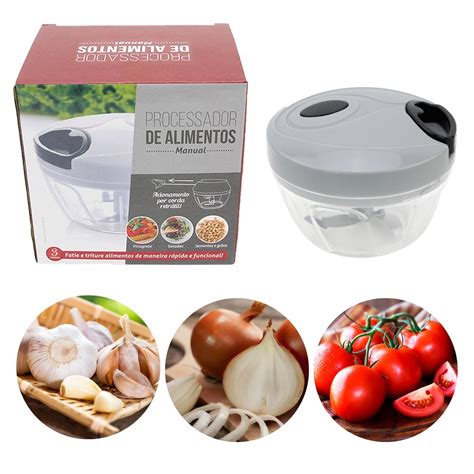 Processador De Alimentos Manual Triturador 3 Laminas Inox 420ml Cozinha