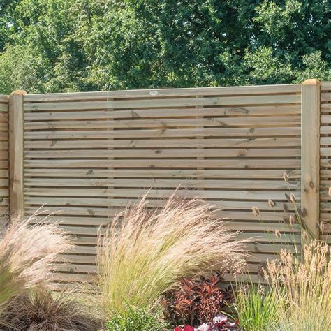 Forest X Pressure Treated Contemporary Double Slatted Fence Panel