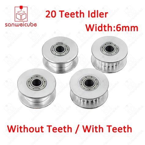 1pcs GT2 Idler Timing Pulley 20 Tooth Wheel Bore 3 5mm Aluminium Gear