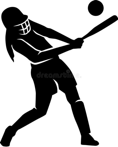 Softball Batter Woman Silhouette Stock Vector - Illustration of league ...