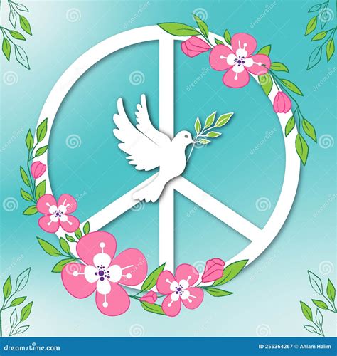 Peace On The Earth International Peace Day Stock Vector Illustration