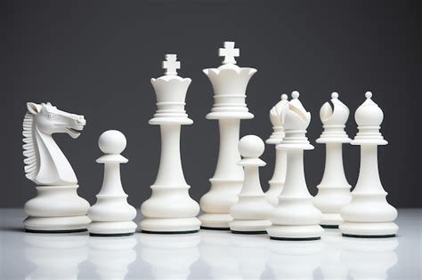 Premium AI Image | a group of white chess pieces