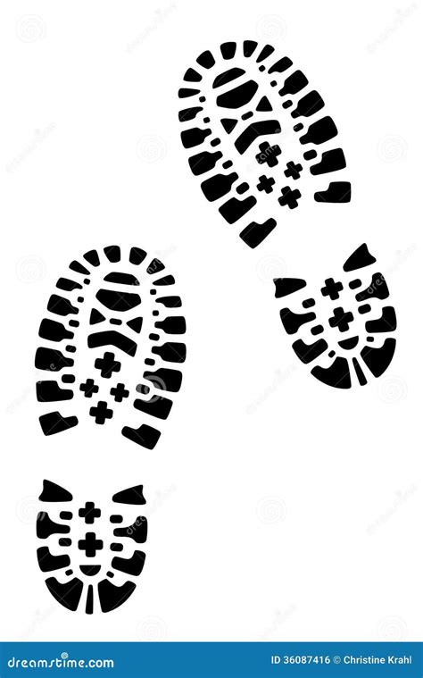 Hiking Boots Footprints Stock Vector Image Of Illustration 36087416