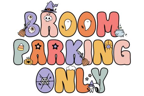 Retro Halloween SVG Broom Parking Only Graphic By Lilian Lily Digital