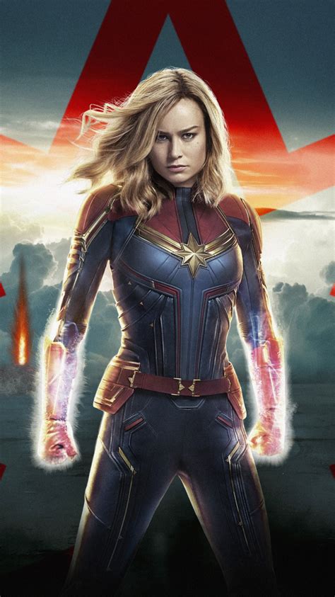 Download Wallpaper Captain Marvel Poster 750x1334