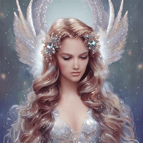 Stunning Christmas Angel with Long Wavy Blonde Hair · Creative Fabrica