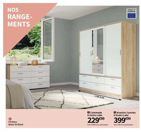 Promo Commode Tiroirs Lake Armoire Portes Tiroirs Lake Chez