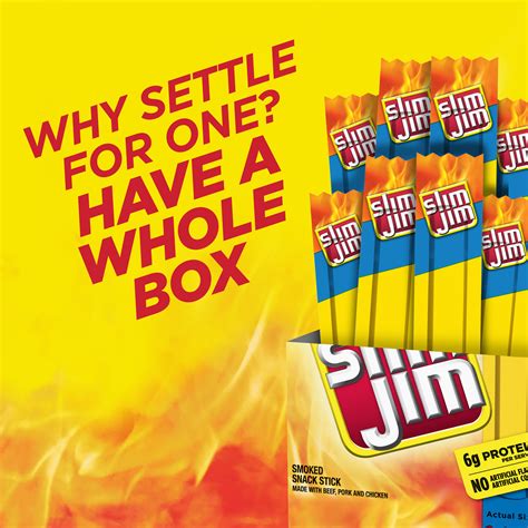 Slim Jim Mild Snack Sticks Original Flavor Single Pack Meat Snacks