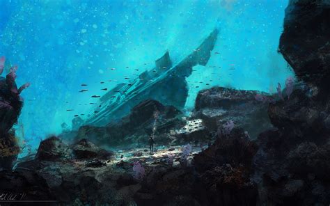 Underwater Shipwreck Wallpaper