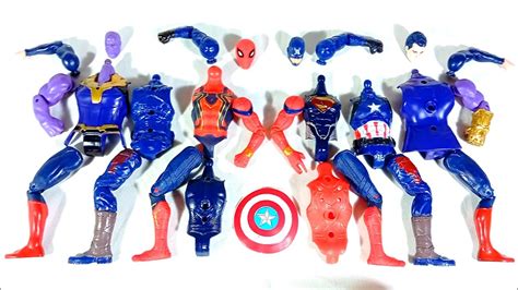 Avengers Toys Red Spiderman Vs Superman Vs Captain America Vs Thanos